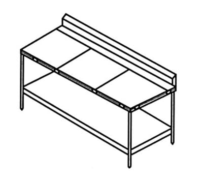 Select Stainless 5PTBU30 Work Table w/ 5-in Backsplash & Undershelf, 30X60-in, Stainless