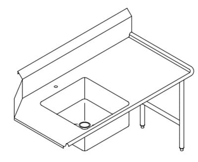 Select Stainless 9SDR 108-in Soilded Dishtable w/ 9-in Splash & 20x20x8-in Pre-Rinse Sink, RH