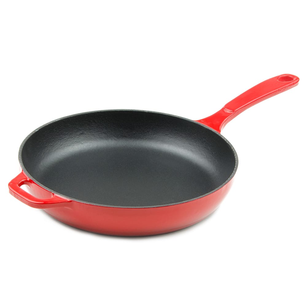 Lodge EC11S43 11" Round Cast Iron Skillet w/ Matte Black Enamel Interior, Island Spice