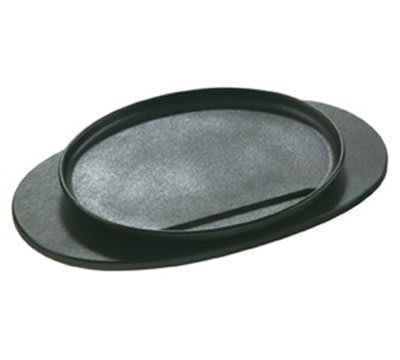 Lodge LAJSP3 Oval Au Jus Steak Platter w/ Juice Well
