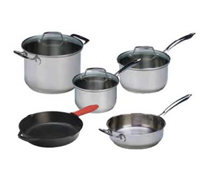Lodge SC90SET Cookware Set w/ 2-Sauce Pans, 3-Lids, 2-Skillets & Stock Pot