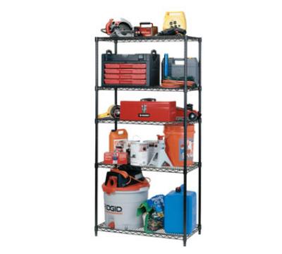 Focus 30135 Industrial Shelving Kit, Black Epoxy Coated, 36 x 18 x 72-in H