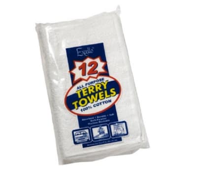 Focus 51089999999 White Bulk Paked Terry Towels, 100 Percent Cotton, 14 X 17 in