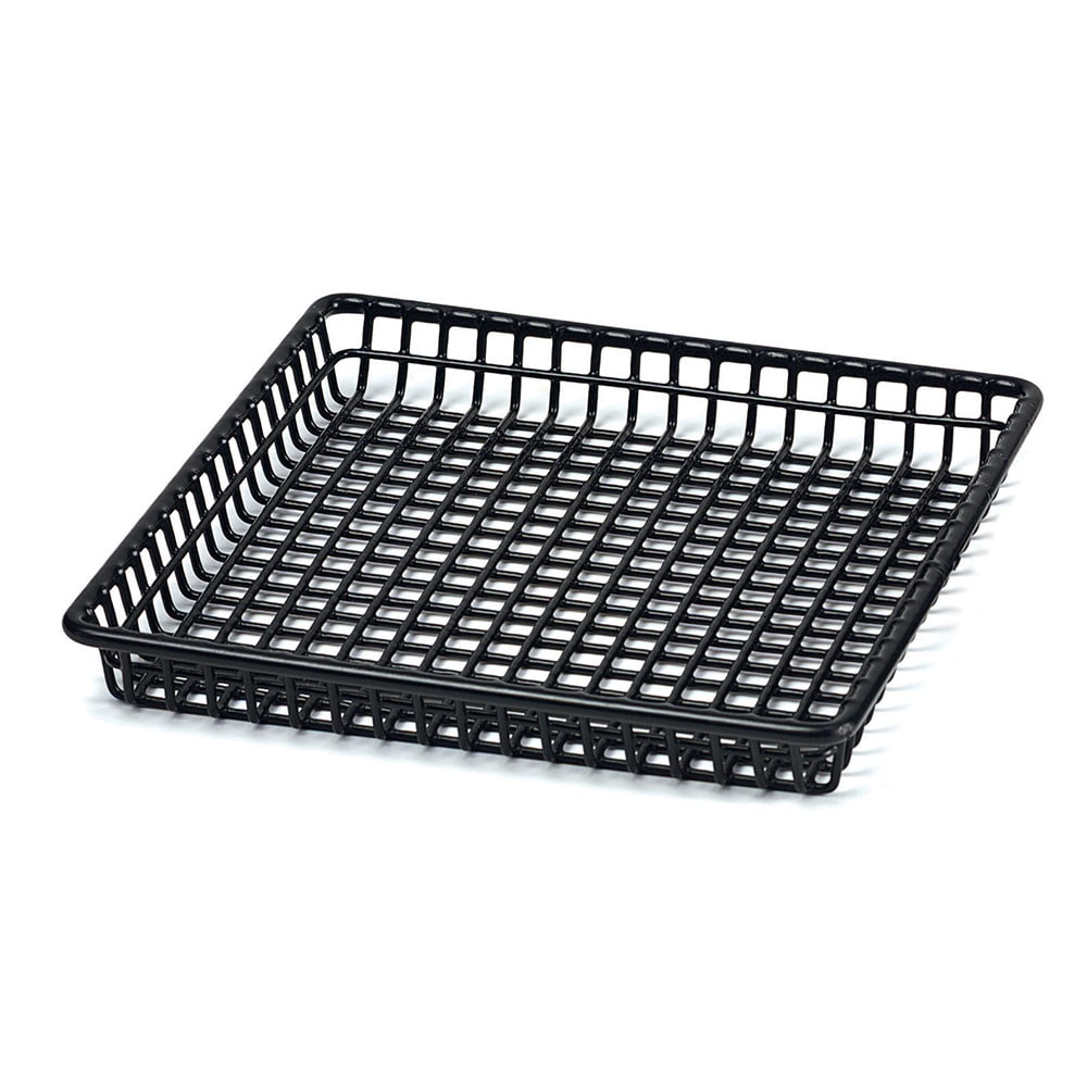 GET 435809 Rectangular Wire Grid Basket 9" x 7", Iron, Black