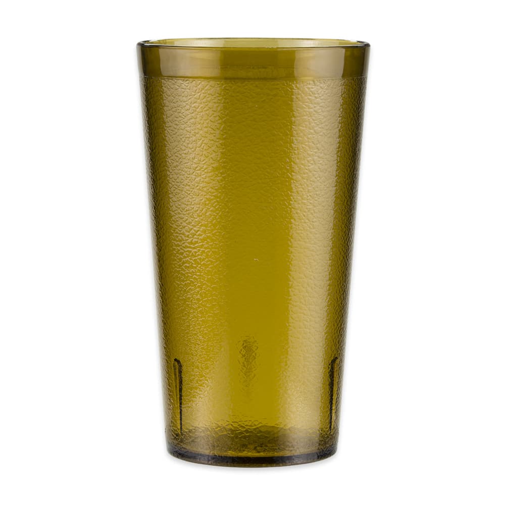 Winco PTP-16A 16 oz. Amber Pebbled Tumblers