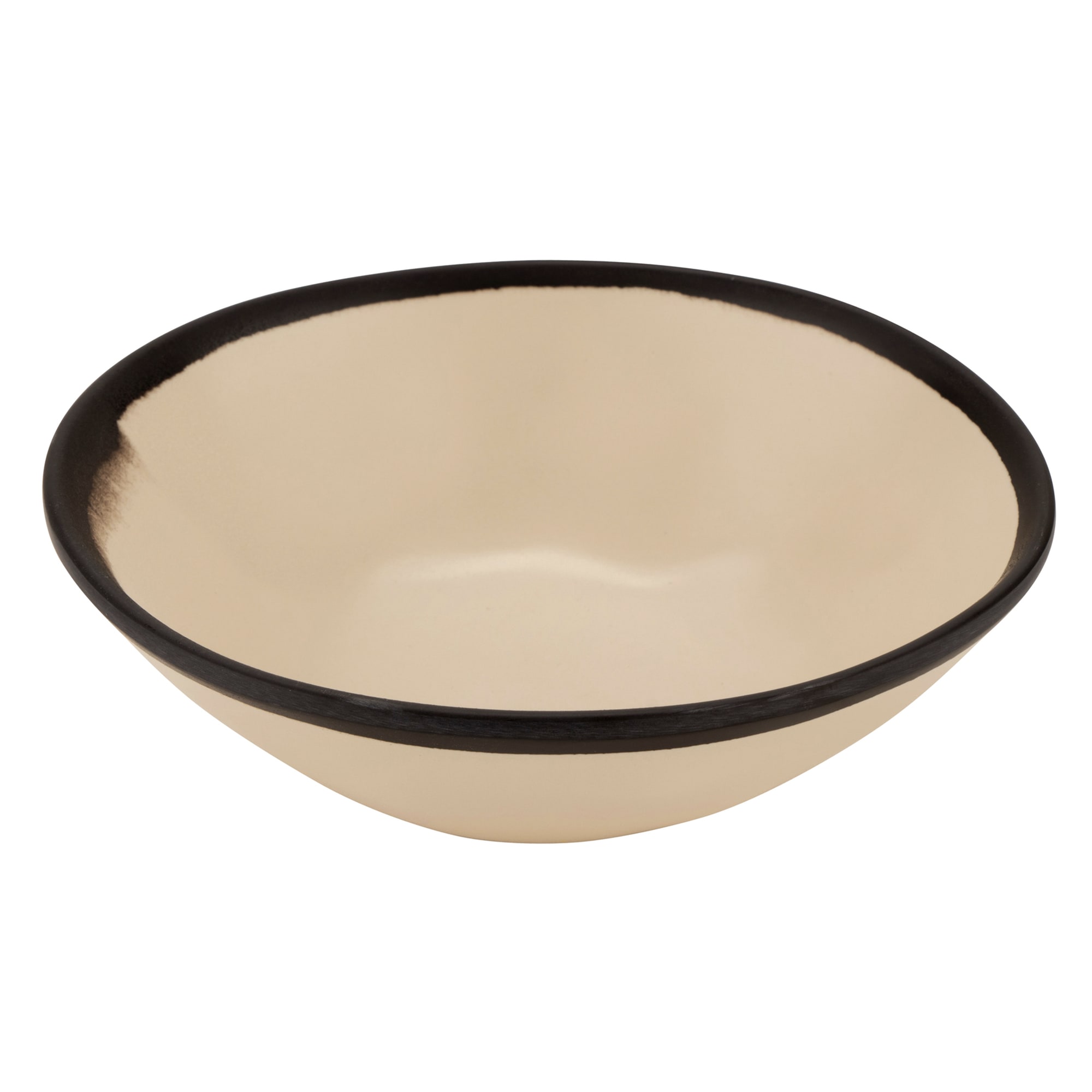 GET B180MA 16 oz Pottery Market™ Salad/Soup Bowl Melamine, Manila w/ Black Trim