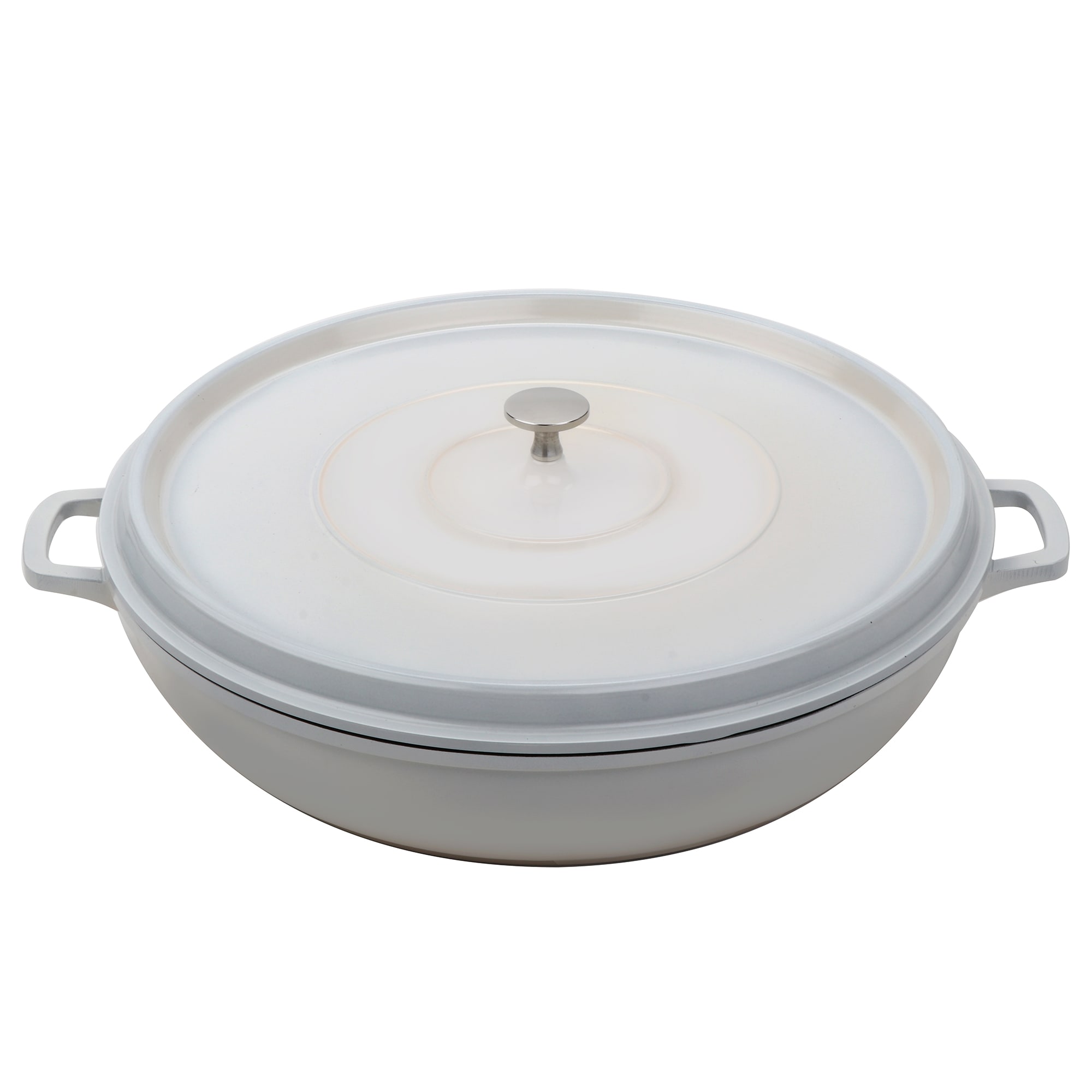 GET CA-015-GR/BK/CC 7 1/2 qt Ceramic Coated Aluminum Braising Pan, Gray