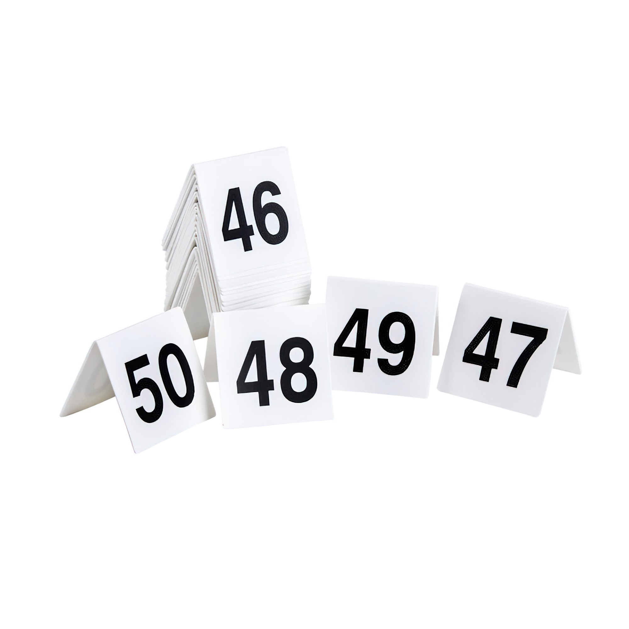 get num 26 50 table tent w numbers 26 50 polypropylene white