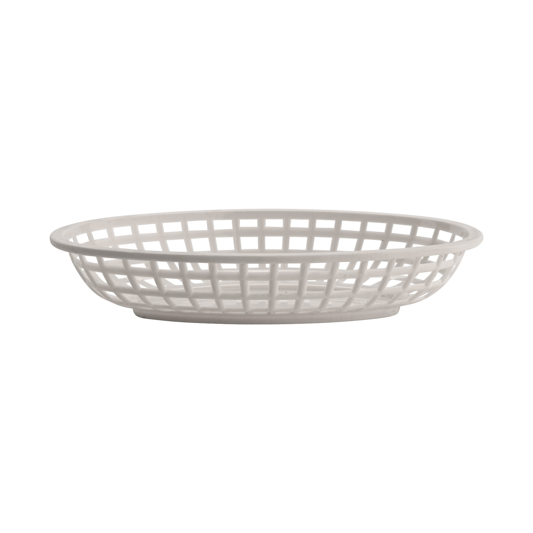 GET OB-938-W 9-3/8"x 6"Oval Bread & Bun Basket, Plastic, White