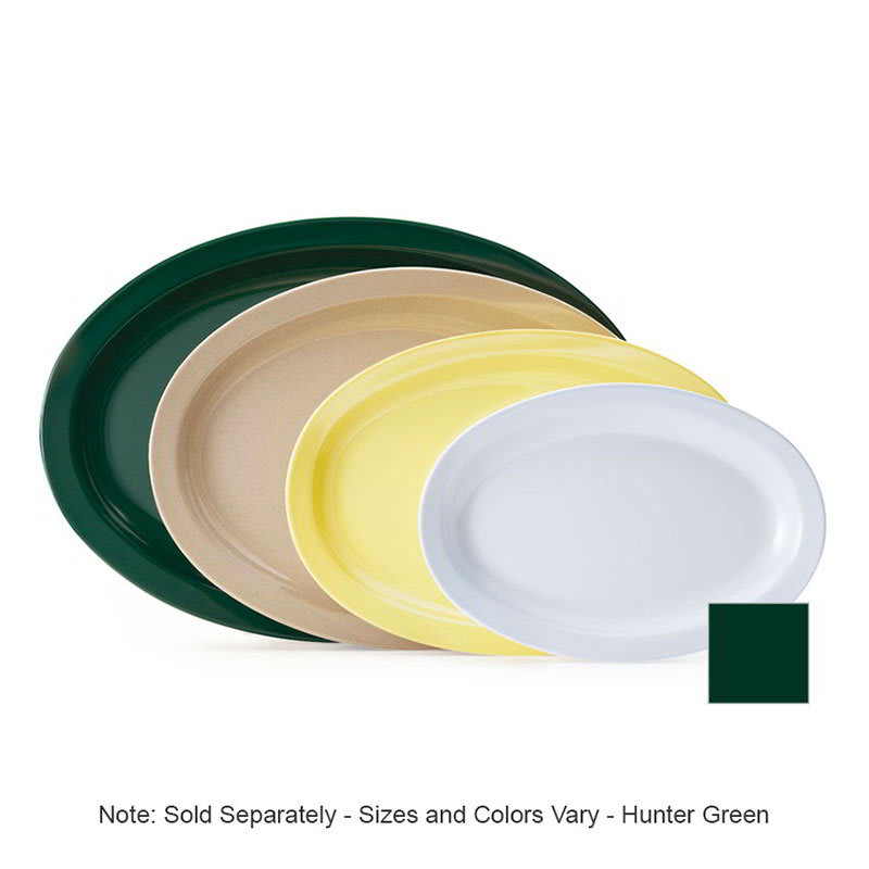 GET OP-614-HG 13-1/4"x 9-5/8"Oval Platter, Hunter Green, Melamine, Supermel