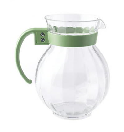 GET P-4091-PC-FG 90-oz Tahiti Pitcher w/ Forest Green Handle, Clear Polycarbonate