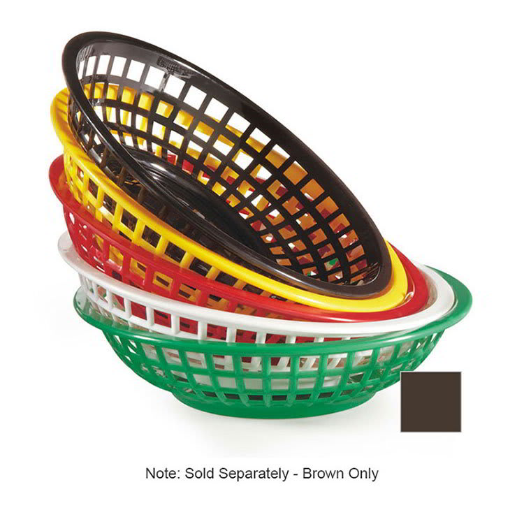 GET RB-820-BR 8"Round Bread & Bun Basket, Plastic, Brown