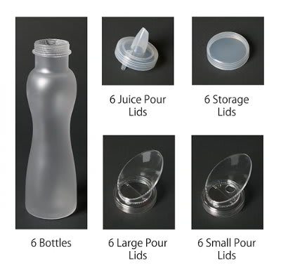 GET SDB-32-TRITAN-6 30-Piece Salad Dressing Bottle Set w/ Lid & (6) 32-oz Bottle, Plastic