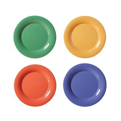 GET SP-NP-9-MIX 9" Melamine Plate w/ Narrow Rim, Diamond Mardi Gras Colors