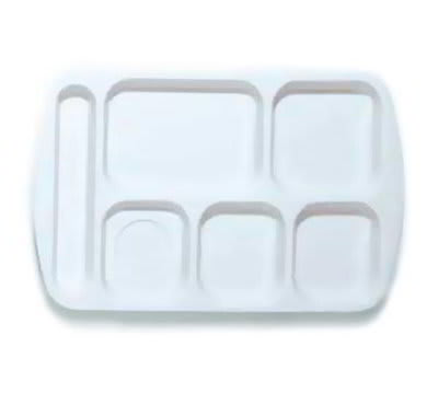 GET TL-151-W School Tray, 6 Compartment, Left-Handed, White