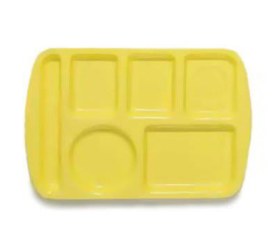 GET TL-151-Y School Tray, 6 Compartment, Left-Handed, Yellow