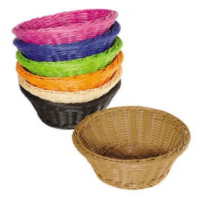GET WB-1501-PI Designer Polyweave Basket, 9.5 x 3.5" deep, Pink Polypropylene