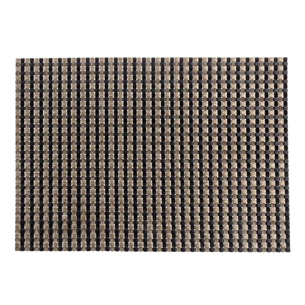 Risch GA2000 Rectangular Woven Vinyl Placemat 16" x 12", Black