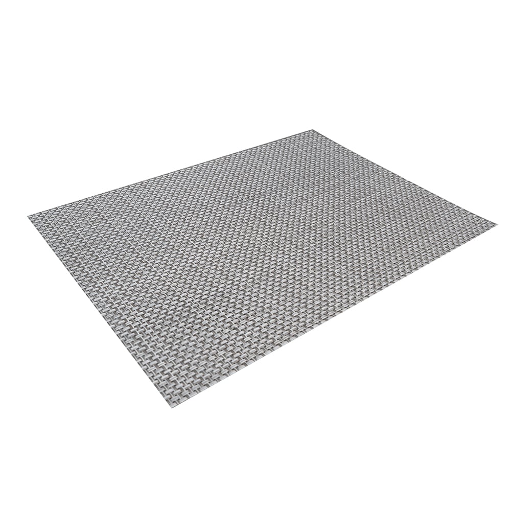 Risch GA3006 Rectangular Woven Vinyl Placemat 16" x 12", Dove Gray