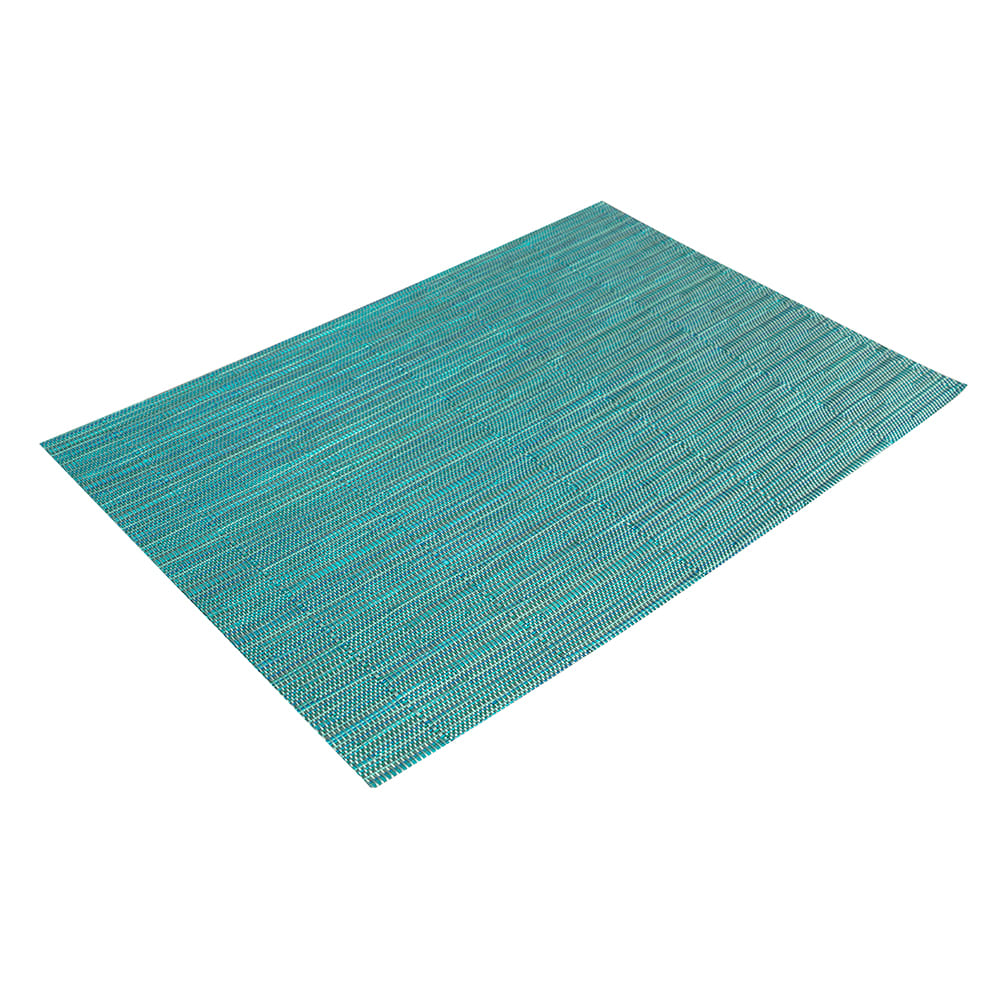 Risch GA7002 Rectangular Woven Vinyl Placemat 16" x 12", Aqua