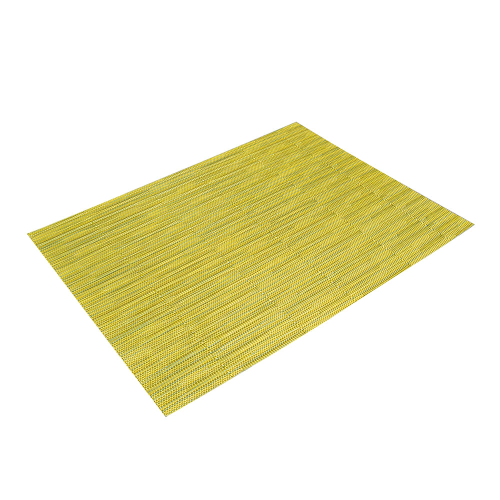 Risch GA7003 Rectangular Woven Vinyl Placemat 16" x 12", Lime Green
