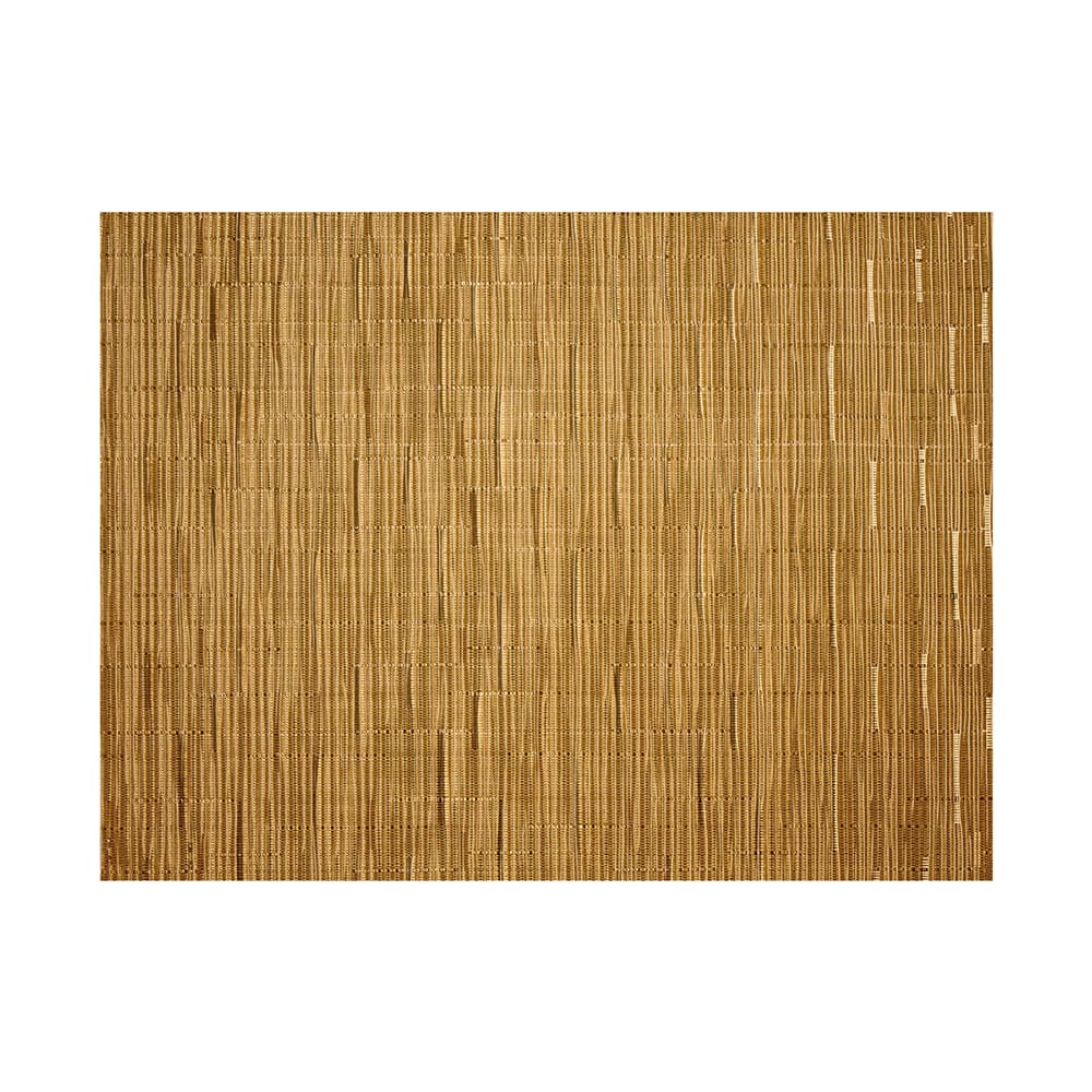 Risch GA7004 Rectangular Woven Vinyl Placemat 16" x 12", Gold