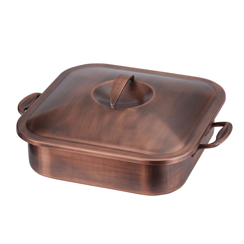 Spring USA 22745/23 4 qt Square Chafing Dish 11 7/16"L x 11 7/16"W, Copper Plated