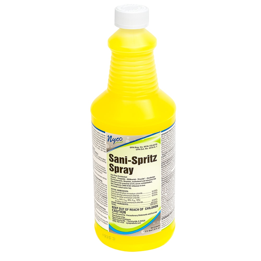 Nyco Nl763 Q12 1 Qt Sani Spritz Disinfectant Cleaner Spray Lemon Scent