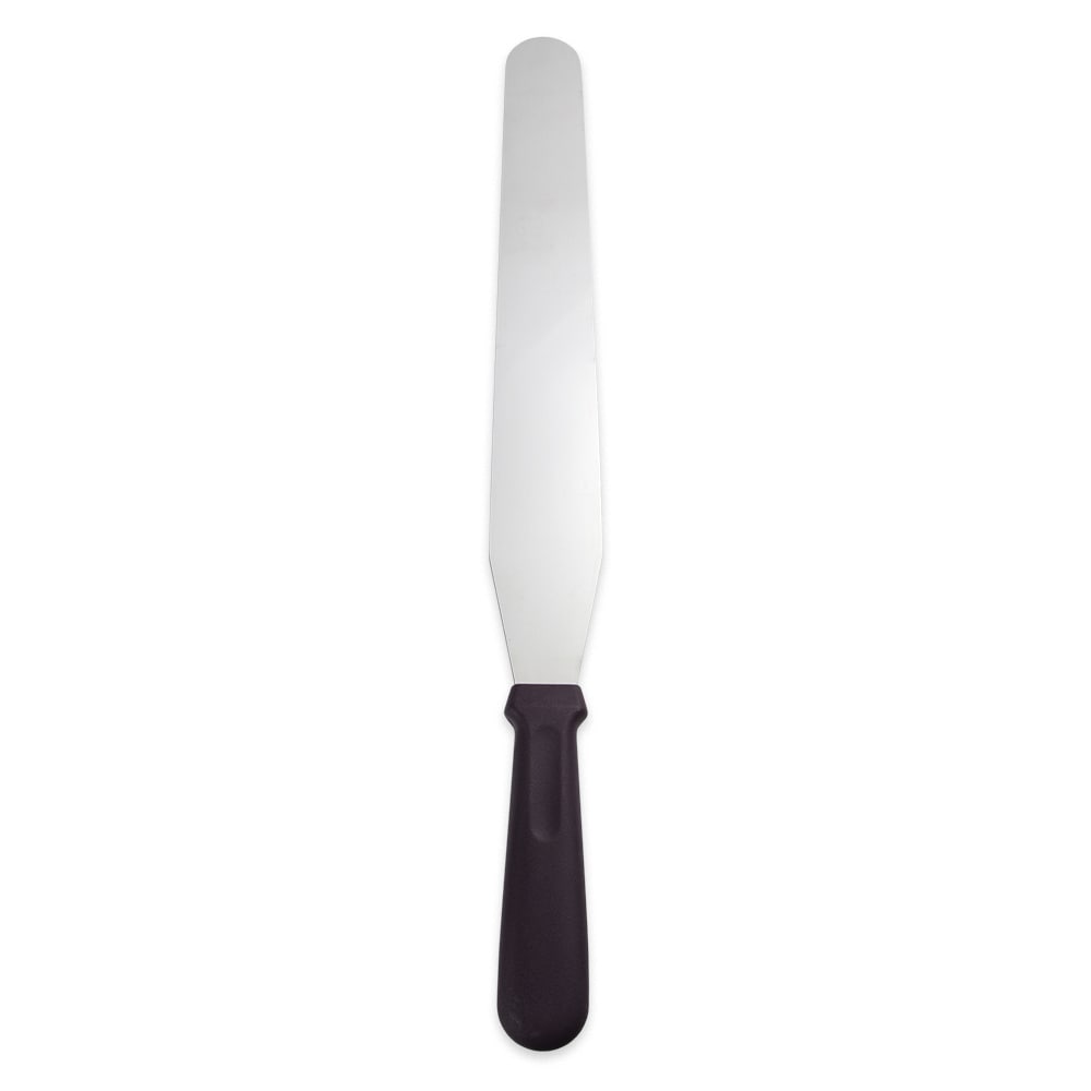 Update ICS-12 17" Icing Spatula - 12x1-1/4" Blade, Dark Brown Plastic Handle