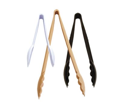 Update PCT-6BG 6" Scalloped Utility Tongs - Polycarbonate, Beige