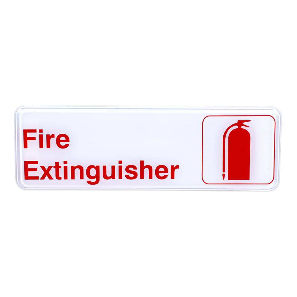 Update S39-16RD Fire Extinguisher" Sign - 3x9" Red on White