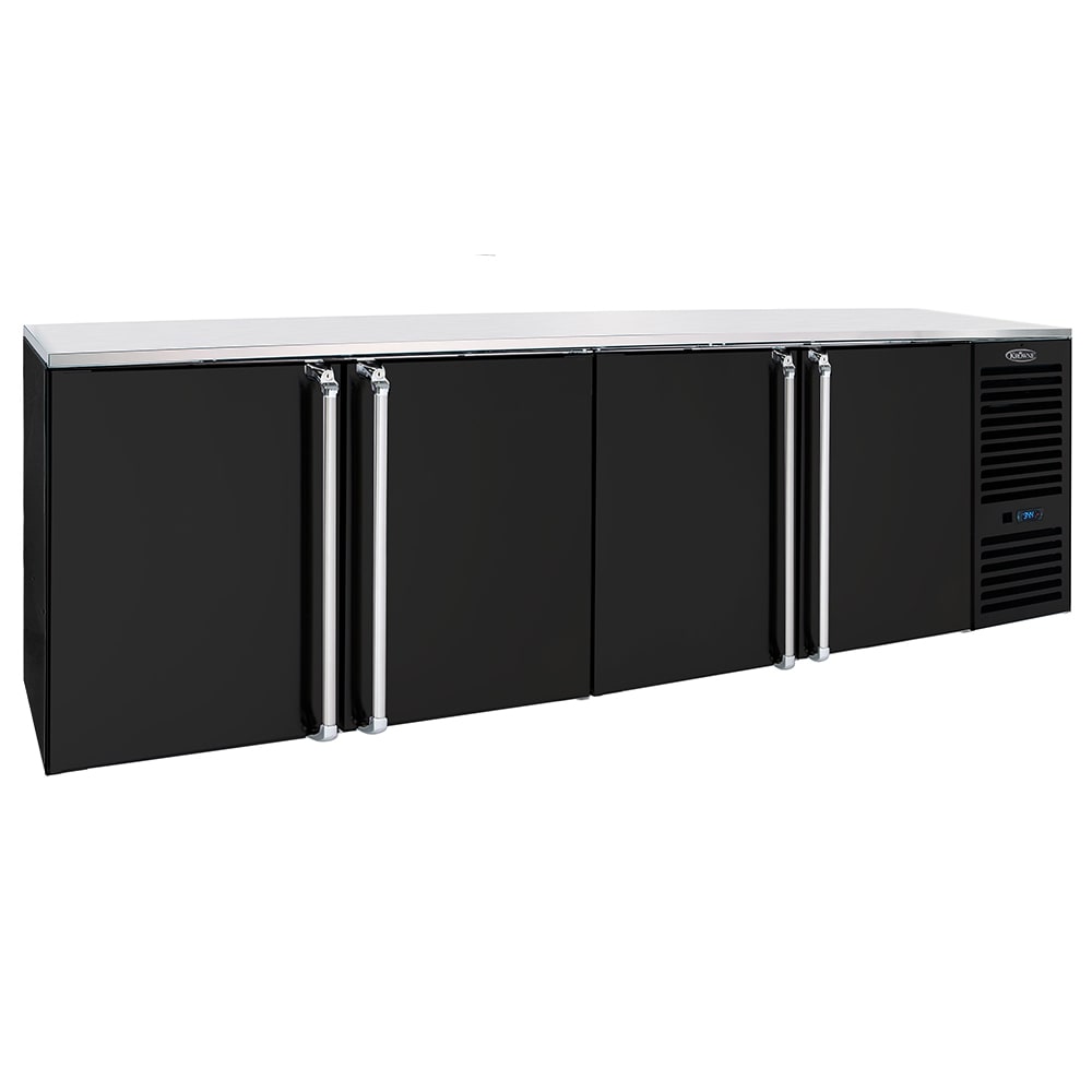 Krowne BS108RBNB 108" Bar Refrigerator 4 Swinging Solid Doors, Black, 115v