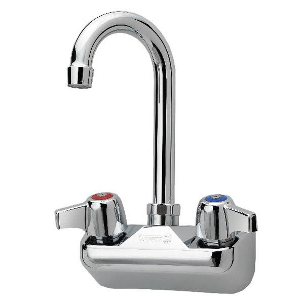 Krowne C-1C Wall Mount Faucet - 4" Centers, 3.5" Gooseneck Spout, Low Lead