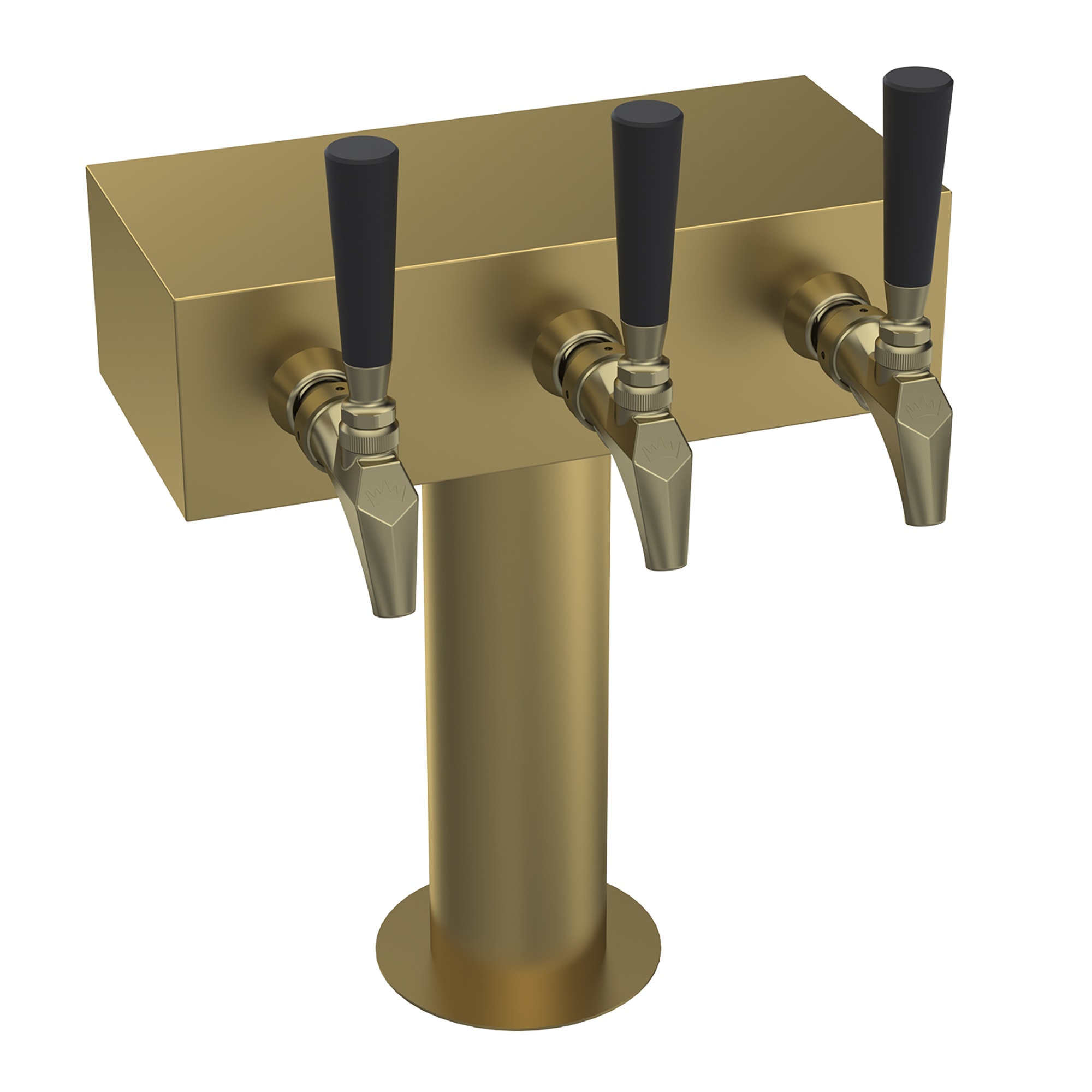 Krowne KTH3B Countertop "T" Head Draft Beer Tower w/ (3) Taps Glycol