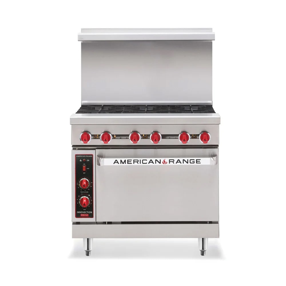 MoTak MR6-G24-C-S 36 2 Burner Gas Range w/ Griddle & Standard Oven,  Convertible