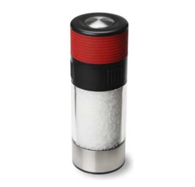 Olde Thompson 3827-23 6-in Tower Salt Mill w/ Soft Grip & Sea Salt, Red