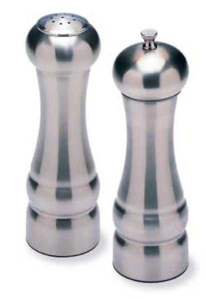 Olde Thompson 45100 Peppermill/Salt Shaker Set, Brushed Metal, 7-1/2 in