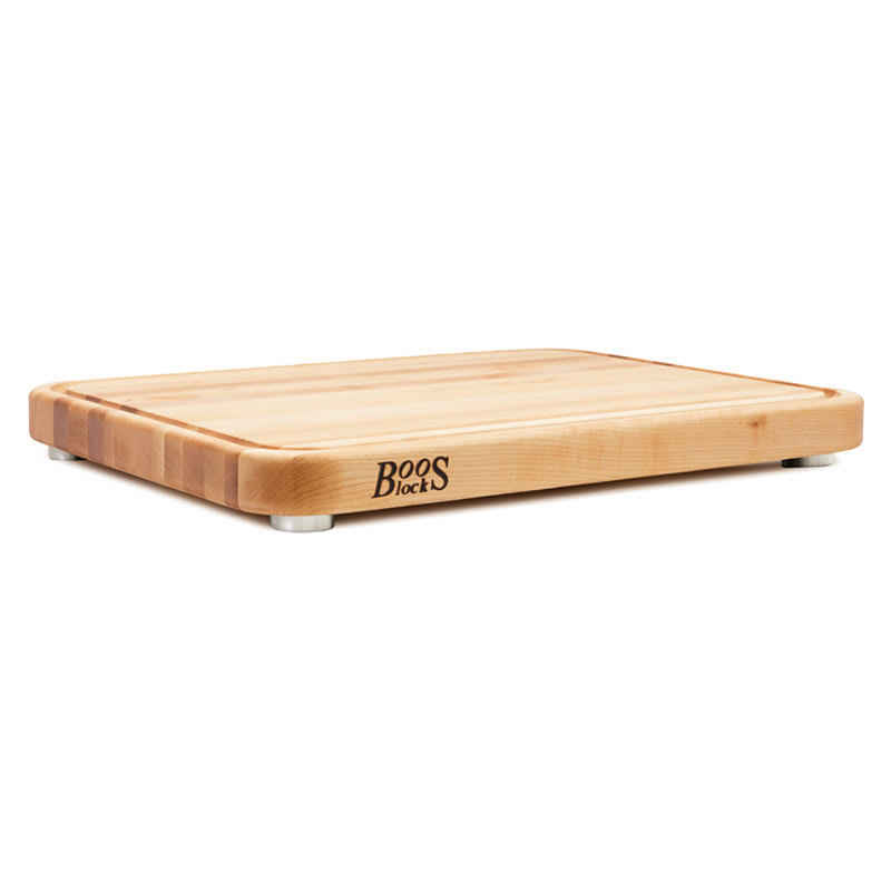 John Boos TEN2418-3 Cutting Board w/ Juice Groove- Stainless Feet, 24x18x2",Northern Hard Rock Maple