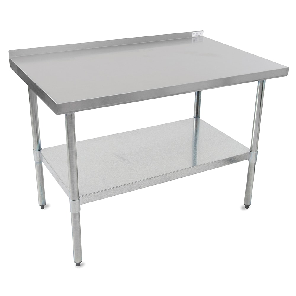 John Boos UFBLG3618 Flat Top Work Table W/ Galvanized Legs & Adjustable Undershelf 36 X 18 