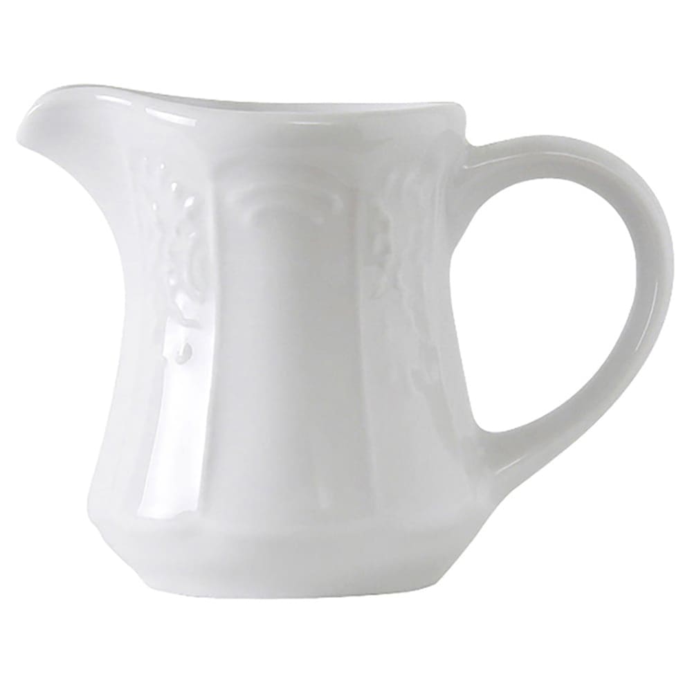 Creamer Pitcher with Handle,Ceramics Milk Creamer Container for  Milk,Coffee,Sauce,Microwave Safe, White (12-Ounce, Set/1)