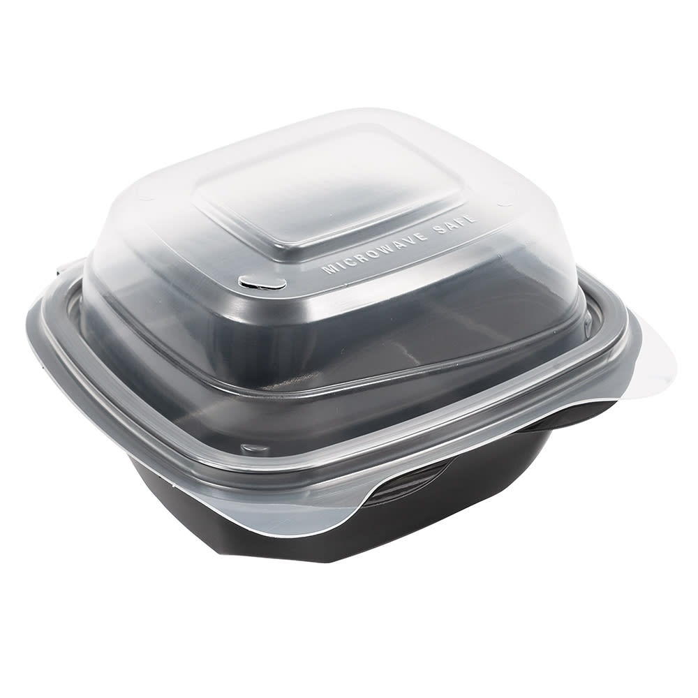WNA HGP66BC 6" Square Blaze™ Hot Food Takeout Container w/ Hinged Lid