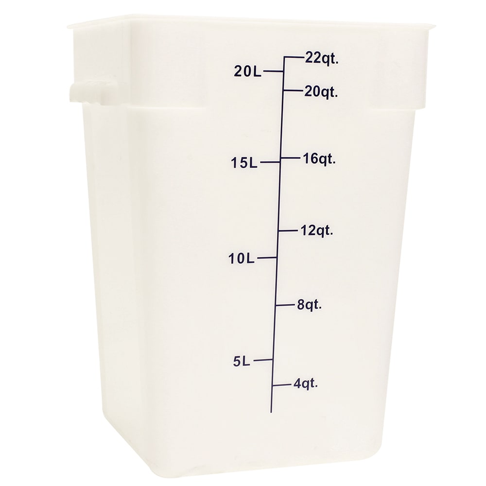 Thunder Group Food Storage Container, Plastic, Square, White, 2 qt