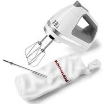 KitchenAid KHM720WH 7-Speed Digital Hand Mixer w/ Clean Touch Control Pad, White