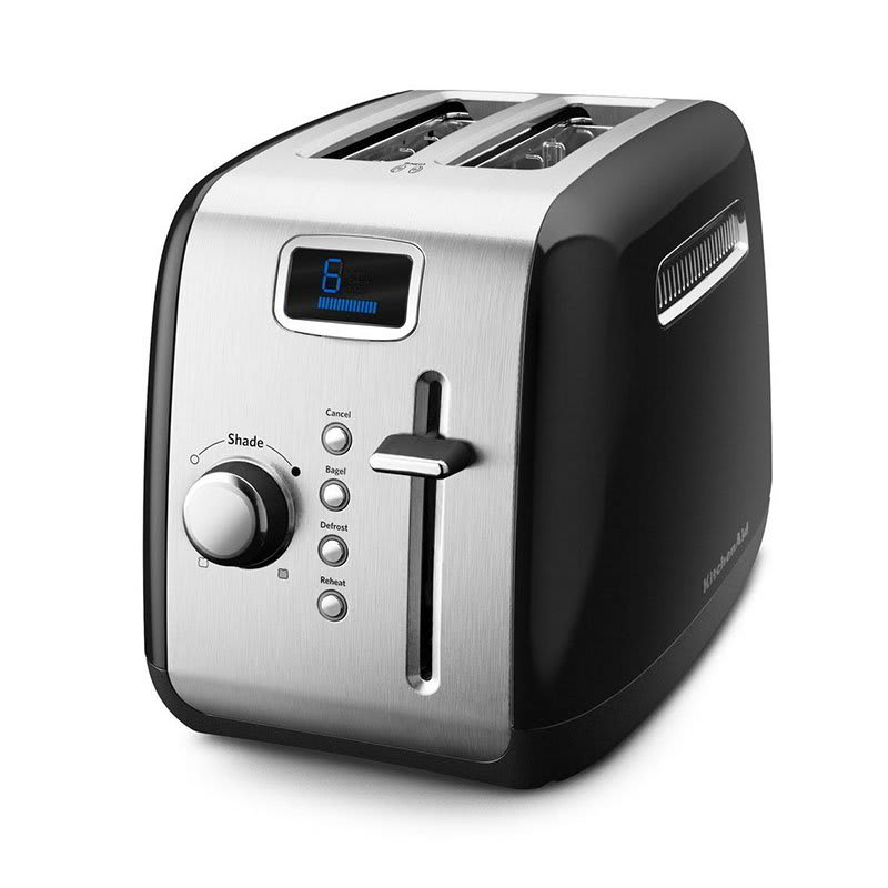 KitchenAid KMT222OB 2-Slice Toaster w/ Defrost & Reheat Button, Onyx Black