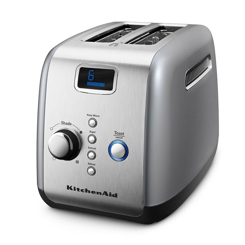 KitchenAid KMT223CU 2-Slice Toaster w/ Digital Lift, Defrost & Reheat, Contour Silver