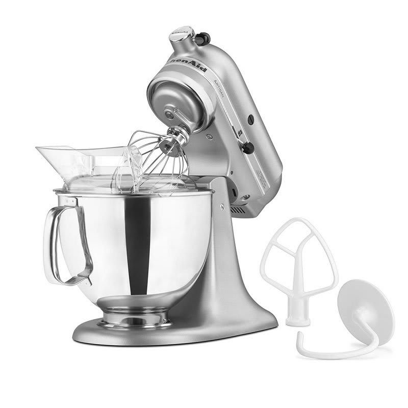 KitchenAid KSM150PSSM 10 Speed Stand Mixer w/ Stainless Bowl & Accessories, Silver Metallic