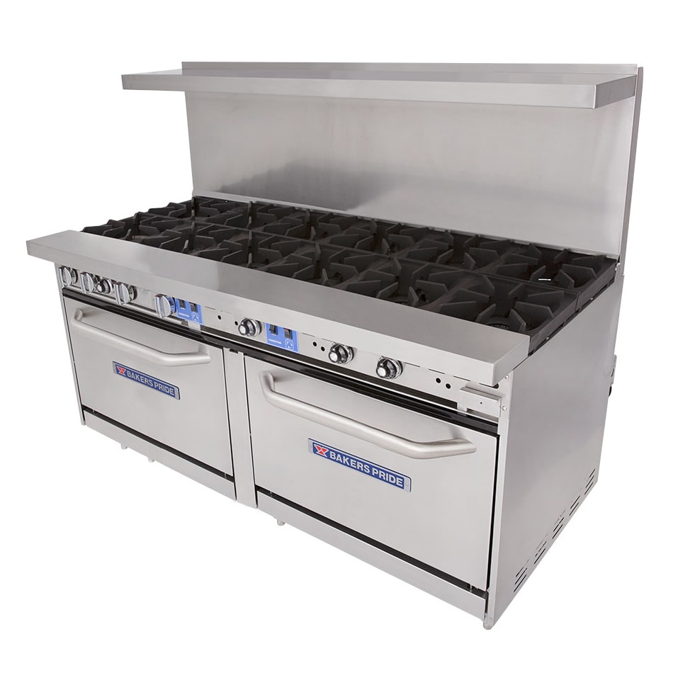 Bakers Pride 72BP12BS30 72" 12 Burner Gas Range w/ (2) Standard