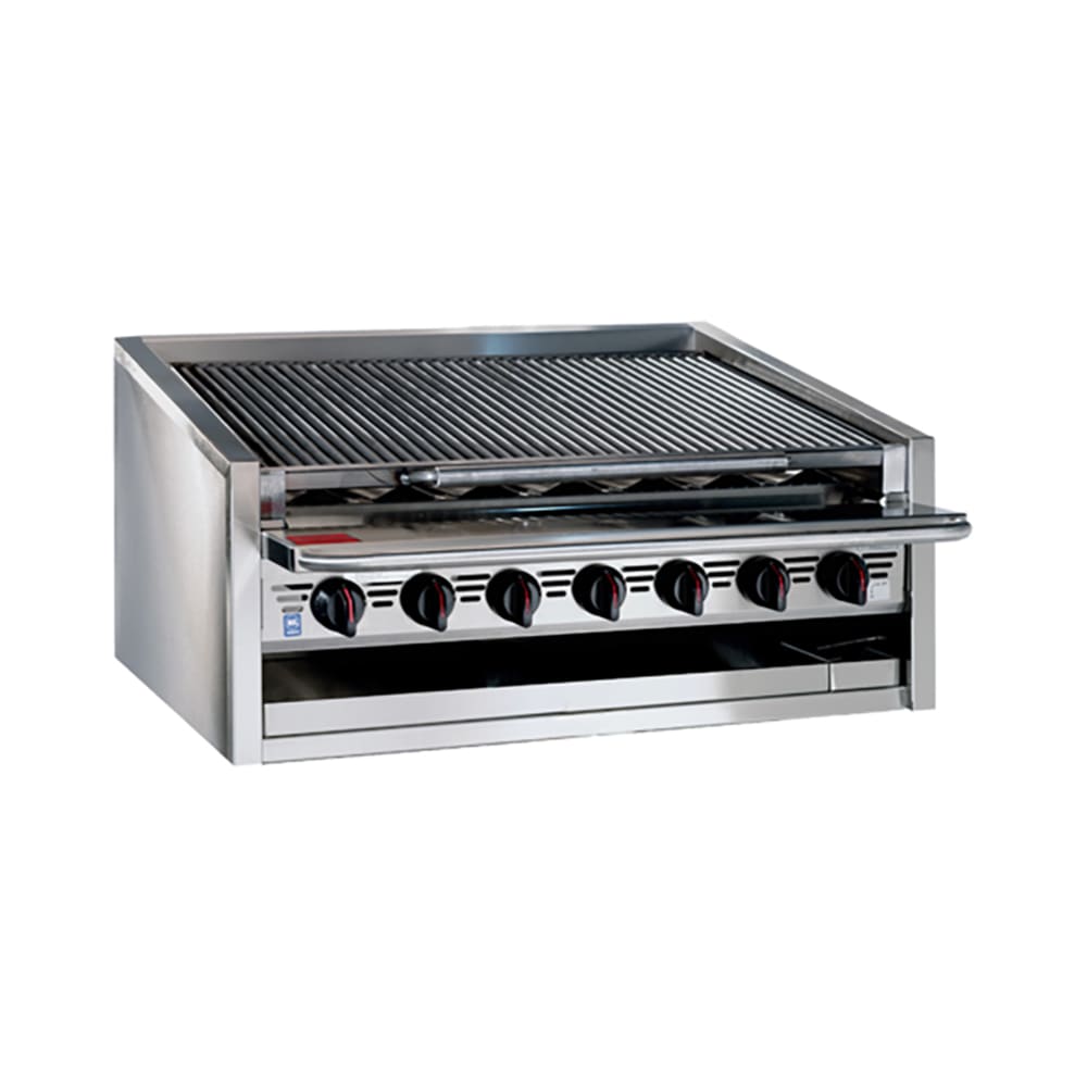 Bakers Pride L60RSC 60" Countertop Gas Charbroiler w/ Coal Radiants (13) Burners, Natural Gas