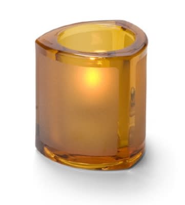Hollowick 5160FA Thick Triangle Tealight Lamp For HD8, Frosted Amber