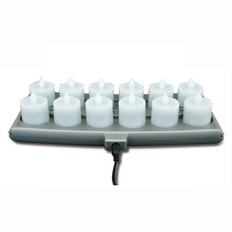 Hollowick SCRP12-WW Platinum Flameless Candle Set w/ 12-Warm White Candles